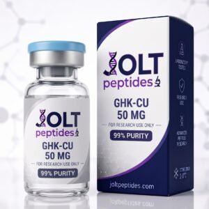 GHK-Cu 50 mg – lahvička a krabička Jolt Peptides